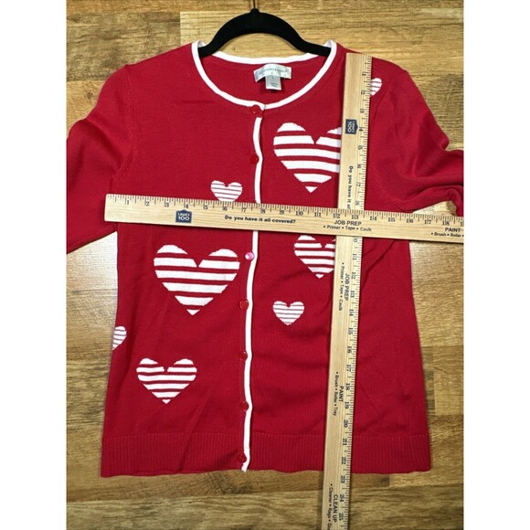 Christopher & Banks Valentines Cardigan Hearts Love Cute Women’s Size Small - Picture 3 of 9